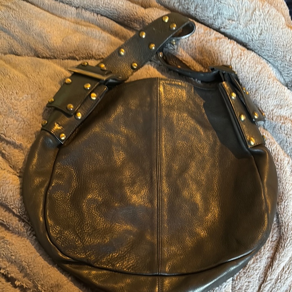 Studded Leather Shoulder Bag